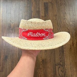 USED Malbon x Willie Nelson Straw Hat in good condition